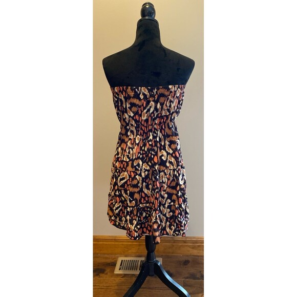 Wet Seal Dress Sz Medium Animal ? Cheetah Print Strapless Tiered Ruffle Skirt - Picture 4 of 9